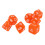 7PCS Mini Acrylic Polyhedral Dice Set in Transparent Orange for RPG 1
