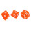 7PCS Mini Acrylic Polyhedral Dice Set in Transparent Orange for RPG 7