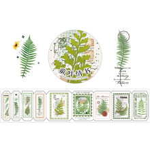 Autocollants Washi vintage pour le journaling, autocollants botaniques pour scrapbooking, papier adhésif avec des motifs nature, autocollants