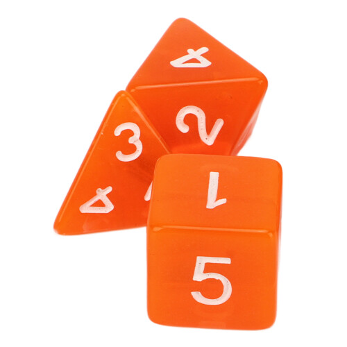 7PCS Mini Acrylic Polyhedral Dice Set in Transparent Orange for RPG 2