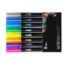 8 Farben Doppel-Linien Konturenmarker, 3mm Metallfarbstift, wasserbasierte Tinte