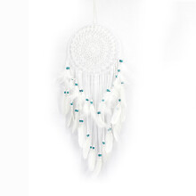 Dream Catcher for Boho Home Decor, Tree of Life Design with Feathers & Beads, Eco-Friendly Handmade Artwork for Indoor-Outdoor Spaces (11Cm