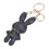 Fashionable Rabbit Shaped Keyring Artificial Leather-Black 1