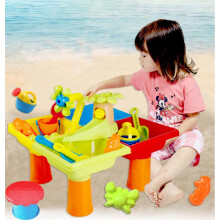 Sensory Table for Toddlers, Portable Covered Activity Playset for Water and Sand Play with Lid and Accessories, Educational Outdoor Play Table to Enco