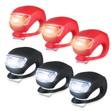 Bike Lights Front and Back, 6 Pcs LED Clip-On Bicycle Lights, with Clip-On Silicon Waterproof Silicone Housing Backpack Backpack Clip Scooter for Walk