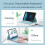 Capa com teclado e mouse para iPad de 9ª, 8ª e 7ª geração (10,2 polegadas), mouse Bluetooth sem fio recarregável, capa com teclado magnético 4