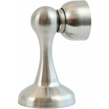 Door Open Holding Solution, Modern Magnetic Door Holder with Satin Nickel Finish, Versatile Application for Wood Concrete Areas, Hidden Screw Design