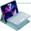 Capa com teclado e mouse para iPad de 9ª, 8ª e 7ª geração (10,2 polegadas), mouse Bluetooth sem fio recarregável, capa com teclado magnético 7