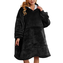 Soft Sherpa Lining Wearable Blanket Hoodie for Cozy and Warm Moments, Oversized Sherpa, One-Piece Design, Large Kangaroo Pocket, Roomy Hood, Elastic