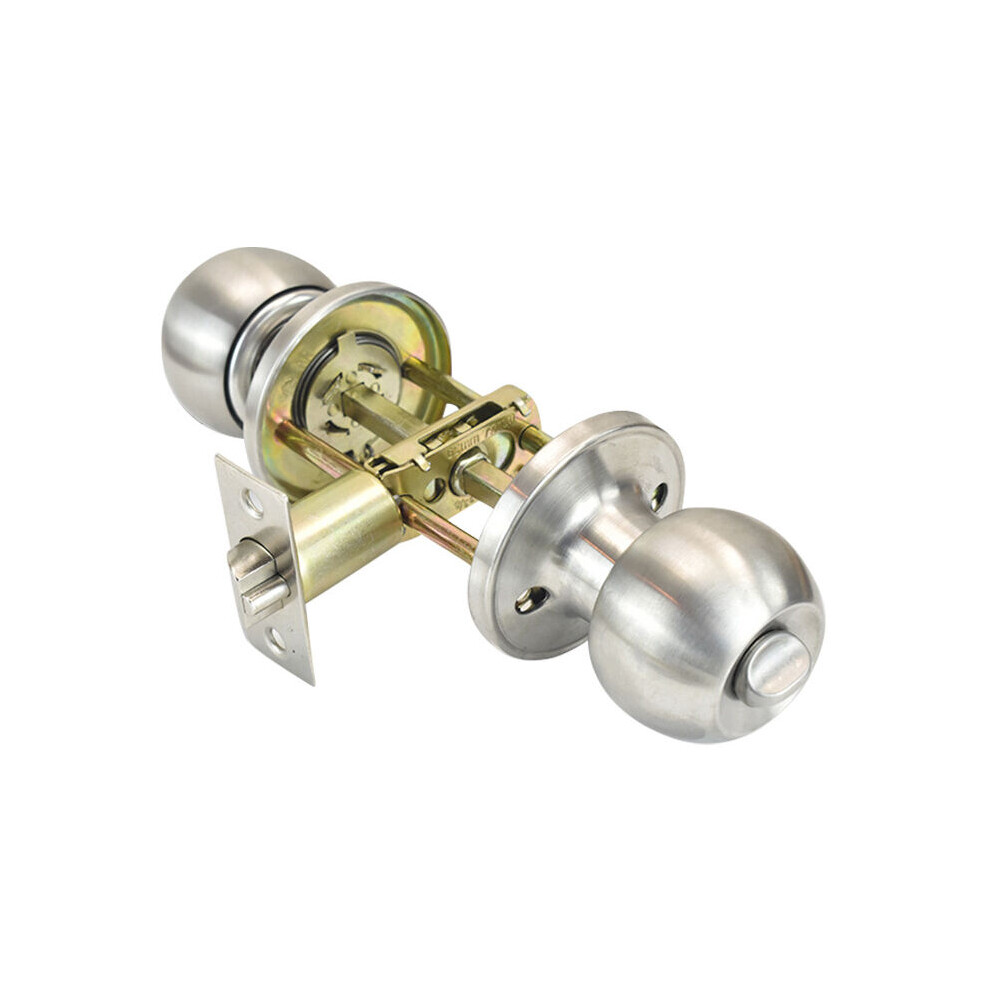 Keyed Entry Door Lock, Privacy Knob Satin Nickel Finish For Stainless Steel High Security, Easy Operation Interior Turn Button (1Pack) 9173940285675
