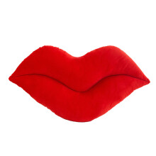 Unique Red Lip Design Velvet Smooth Decorative Pillow, Soft Velvet Smooth Plush Large Pillows for Valentine's Day Gift, Red Lip Shape Throw Pillows