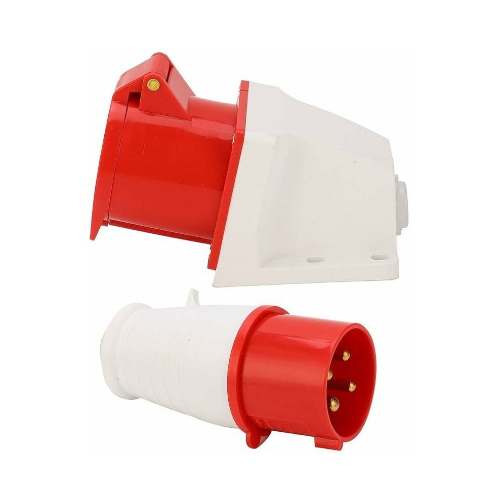 3P+E Industrial Grade Connector, Iec60309 Standard 380-415V 32A 4Pin Surface Mounted Socket, Safe & High Quality Abs Material Industrial Power Socket 9169997272621