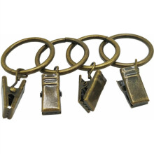Luxury Curtain Rings with Clips, Bronze Finish Metal Drapes Rings, Perfect for 1-Inch Curtain Rod, Quiet Smooth Glide, Wide Application for Various