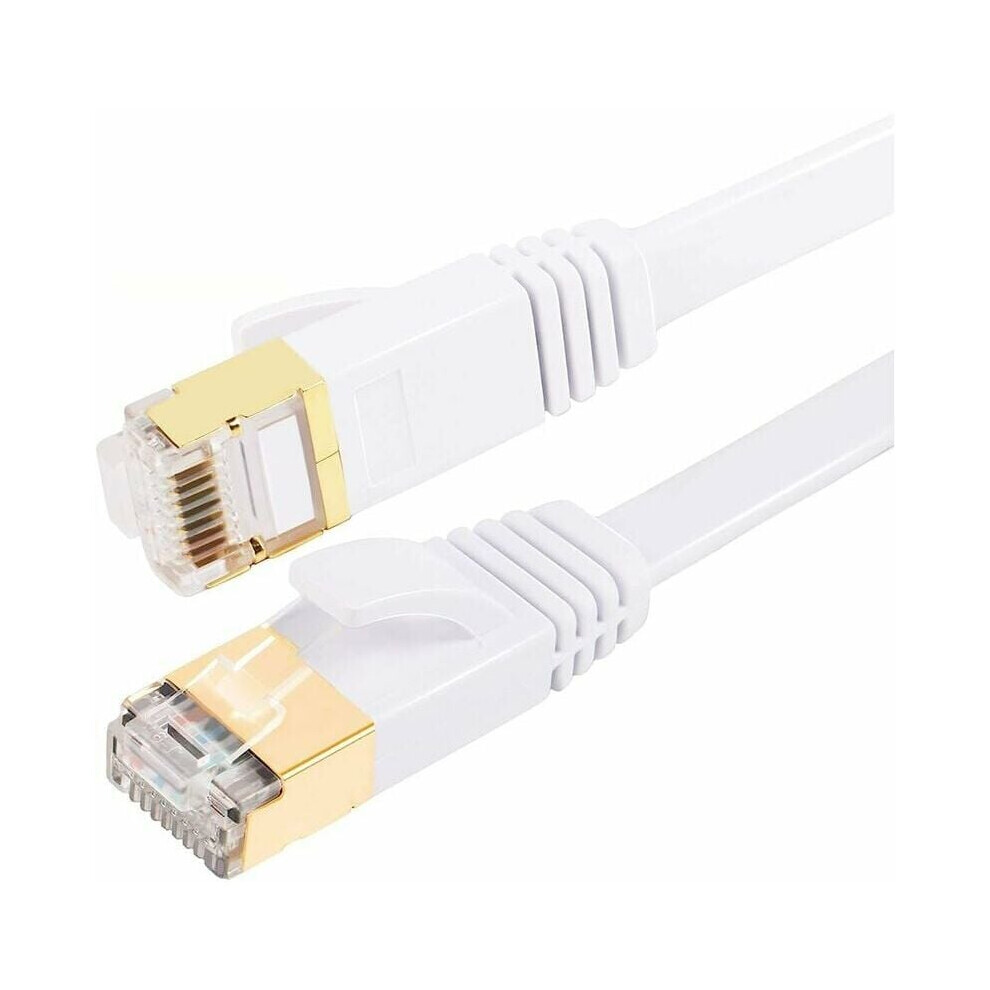Internet Cable For Reliable Signal Interference Protection, Plated Rj45 Cat7 Flat Ethernet Cable 10 Gbps 600 Mhz S Ftp Shielded For Router Gold 9358999320960