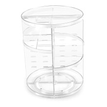 Roterende makeup-organisator til toiletbordet, BPA-frit materiale sikrer sikkerhed, klart design forbedrer synligheden, justerbare lag, der passer