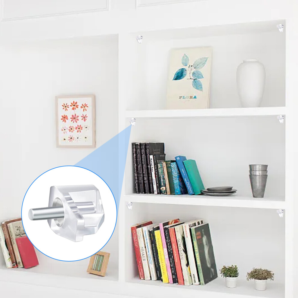 Shelf Pegs, Clear Plastic Shelf Holder Bracket Pin, Supports For Wide Application Furniture, Transparent Pvc And Stainless Steel Materials, Sturdy 9169997272126