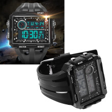 Herren Digital-Sportuhr 240mAh, Wasserdicht, Nachtsicht, 40mm Schwarz