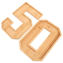 2Sets Multifunktionale Holztabletts Zahl Für Süßes Obstund Snacks
