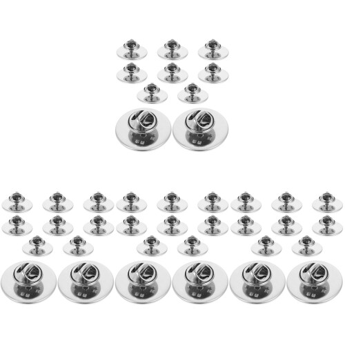 40Stk Verschluss Pins Für DIY Schmuck Silber 2