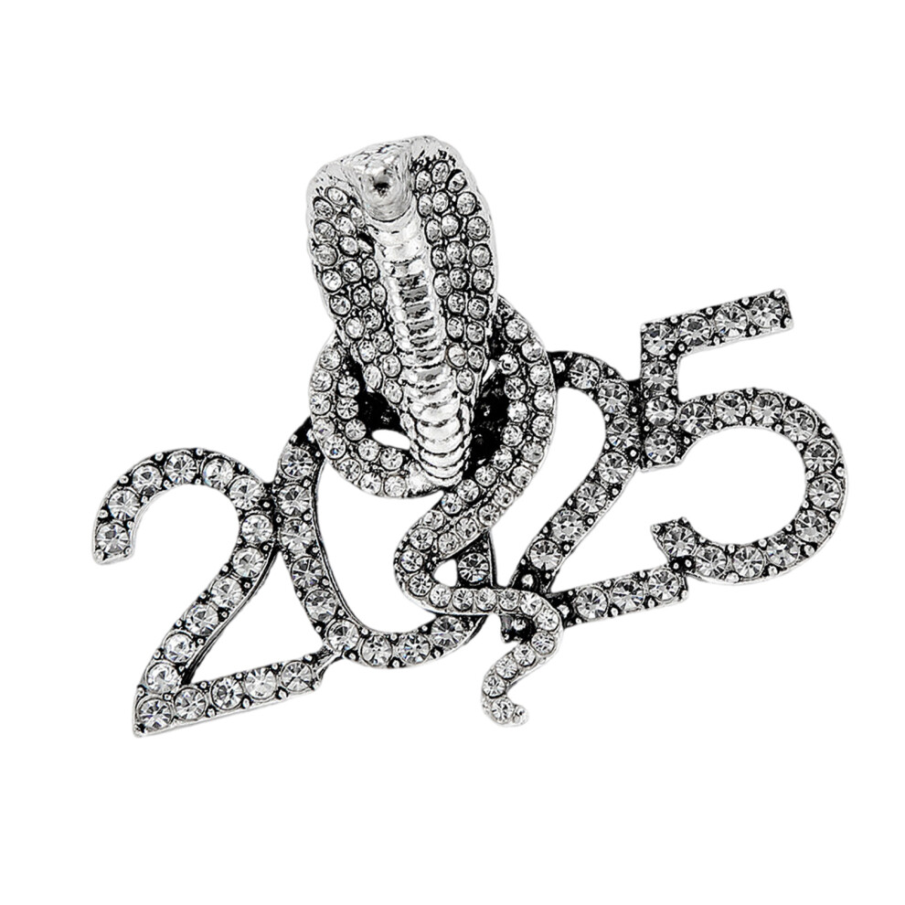 Silver 2025 New Year Snake Brooch Pin Eye Catching 2025 Snake
