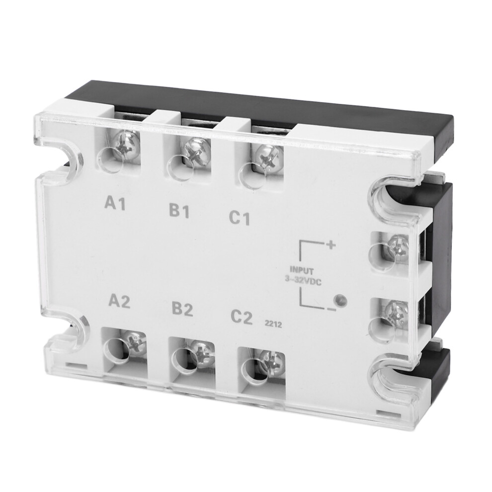 3 Phase Ssr Solid State Relay 10A, 90-250Vac Control, 24-480Vac Load 7691371116594