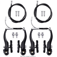 Bike Brakes Set, Universal Bike Brakes For Most Bicycles Including Mountain Bike Replacement, Barrel Ended Brake Cables With Alloy And Plastic Compone