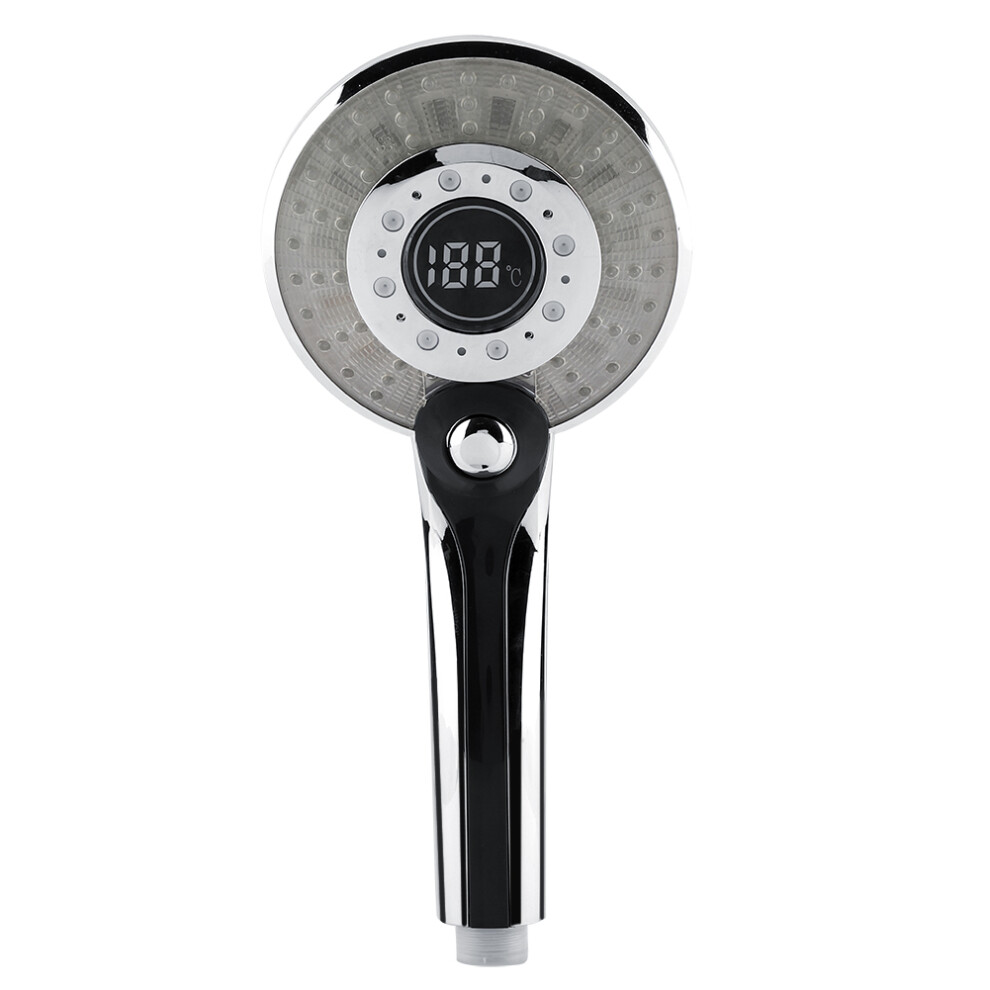 Adjustable Spraying Modes Shower Head With Durable Abs Construction, Micro-Nozzle Technology And Water-Saving Efficiency, Digital Display Handheld 9173940497139