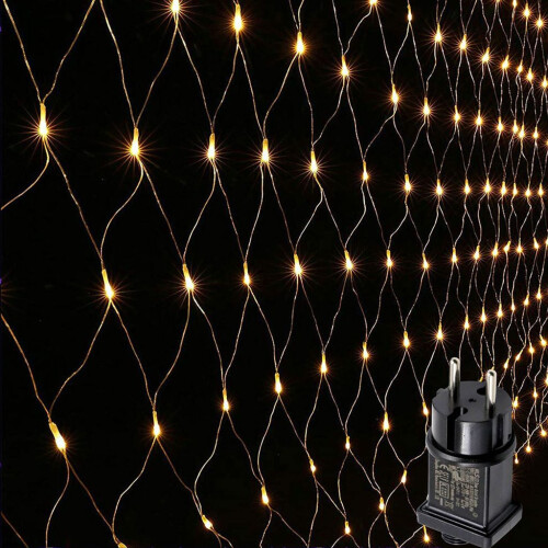 Chic Net Mesh Lights, 8 Modes 3x2M String Lights, Timer Function For A Memorable Celebration, High-Quality Decorative Lights (Warm White)