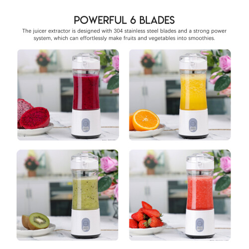 Φορητό μπλέντερ για smoothies και μιλκσέικ, μίνι μπλέντερ με φόρτιση USB και 6 λεπίδες 1