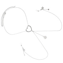 Party-Körperschmuck, Nippelkette mit Legierungsstruktur-Silber