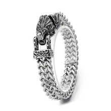 Titanstahlkette Herrenarmband-Wolfskopf B