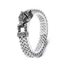 Herren-Armband im Punk-Stil, Wolf/Schlange/Adler,-Wolfskopf A