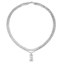 Collier à chaîne rectangulaire pour hommes, accessoire de cou,