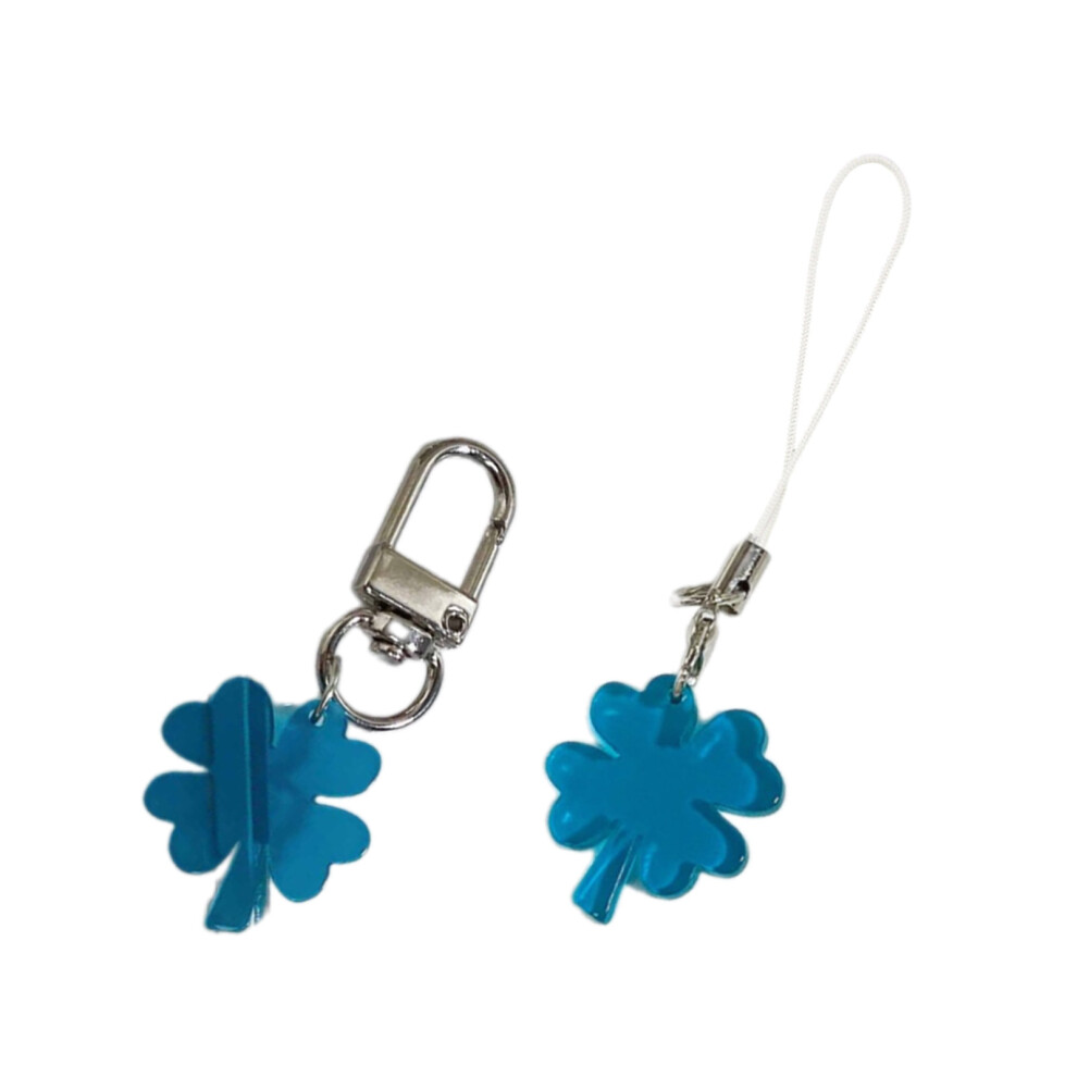 2Pcs Lucky Plant Phone Strap Keychain Acrylic Charm- Blue 7732000738180