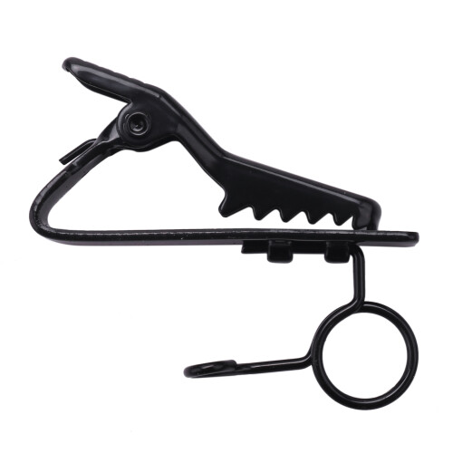 10 Pcs Ring  7.5 mm Microphone Clip Holder Tie Clip Collar Clip Practical (Black) 2