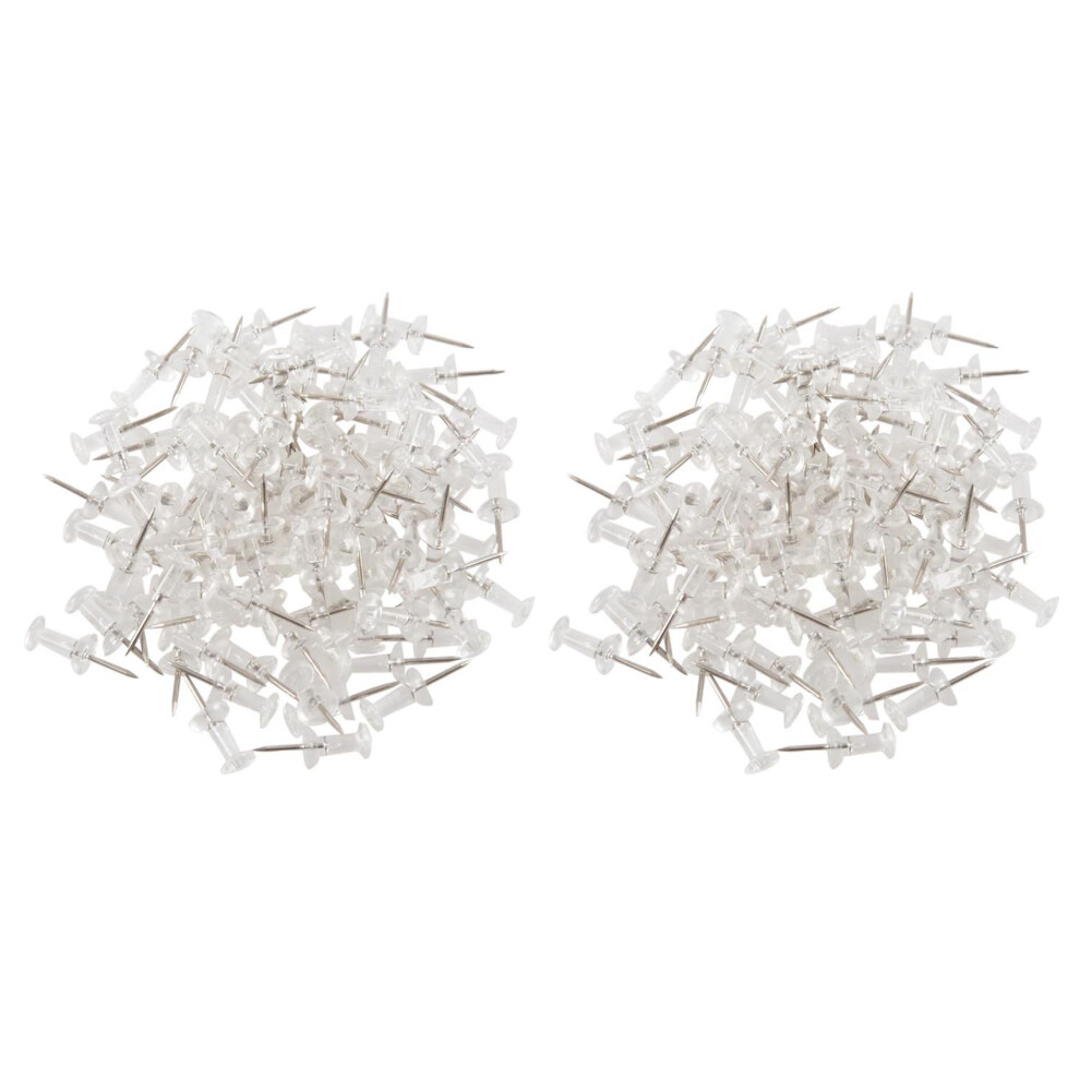 200 Pcs Push Pin Thumb Tack Clear Color 3/8Inch Drawing Cork Board Office Pushpin 6032338687435