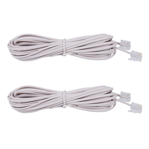 2X 6P2C RJ11 Macho A Macho Enchufe Cable de Línea Telefónica Cable 5M