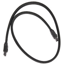5pcs 50CM 3.0 III SATA3 7Pin Data Cable 6Gb/S SSD Cables HDD Hard Disk Data Cord with Nylon Sleeved (Black)