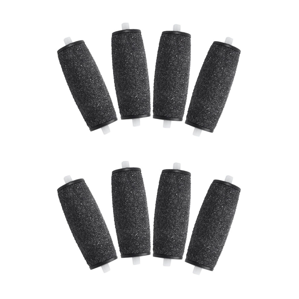 Black 8Pcs Roller Heads For Velvet Smooth Electric Foot File Pedicure Machine Dead Skin Callus Remover Foot Care Tool