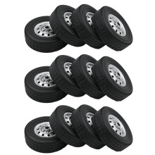 12Pcs Wheel Tire Tyre for WPL D12 1/10 RC Truck Car DIY Upgrade Spare Parts Accessories