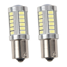 2X BA15S 12V BiałA Dioda LED Kontrolka Pozycyjna ŻAróWka Samochodowa 1156 P21W Srebrna 33-LED