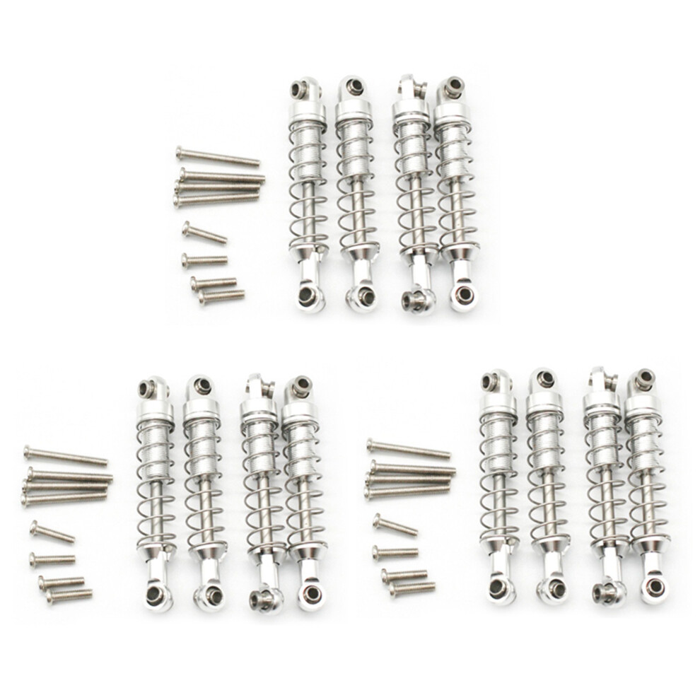 12 Pcs Metal Damper For Wpl C14 C24 C34 Mn D90 D91 D96 D99 D99s Mn90 Mn99s Rc Car Upgrade Parts, Silver 6032065358288