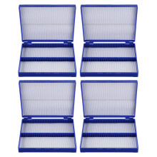 4X Royal  Plastica Rettangolo Tenere 100  Slide Vetrino Da Microscopio BoX