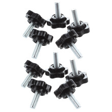 10 Pcs M6 X 15mm Macho Rosca 25mm HeX En Forma de Cabeza de Sujecion Perilla Negro