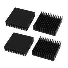 4Pcs Noir Aluminium Refroidisseur Radiateur Dissipateur 40 X 40 X 11mm