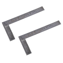 2X Regla de Angulo Recto 90 Grados 25cm Longitud Acero InoXidable
