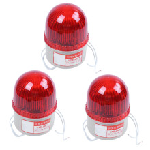 3X AC 220V 15W Red Light Industrial Signal Tower Flash Warning Lamp