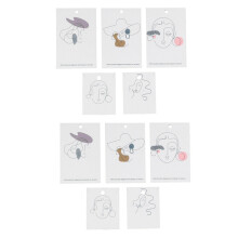 200 Piezas Elegante Mujer Patrón Pendiente Tarjeta de Exhibición Collar Joyas Embalaje Papel Tarjetero Etiqueta (Mixto)