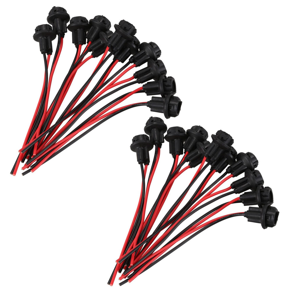 20X T10 W5w 168 194 Lamp Holder Socket Glass Base Lamp Socket Diy, Black 6031741968711