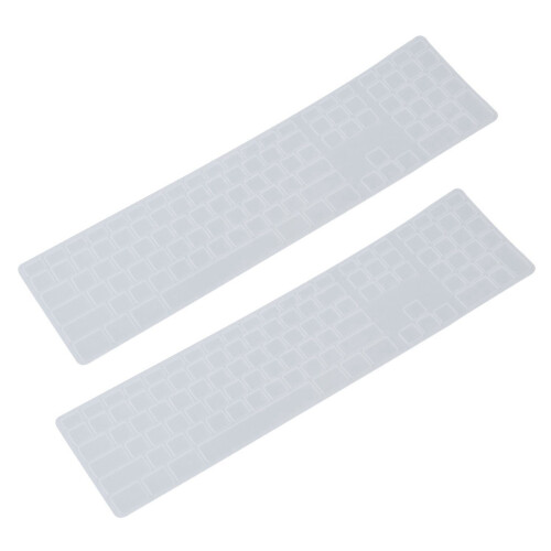 2X Silicone Thin Keyboard Skin Cover Protector with Numeric Keypad for   Transparent